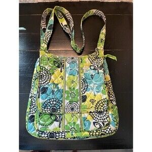 Vera Bradley Limes Up Messenger Hipster Crossbody Floral Yellow/Green Purse Bag
